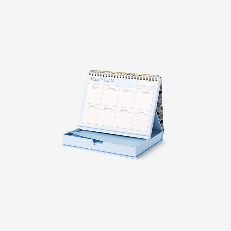 Floral weekly planner for desk