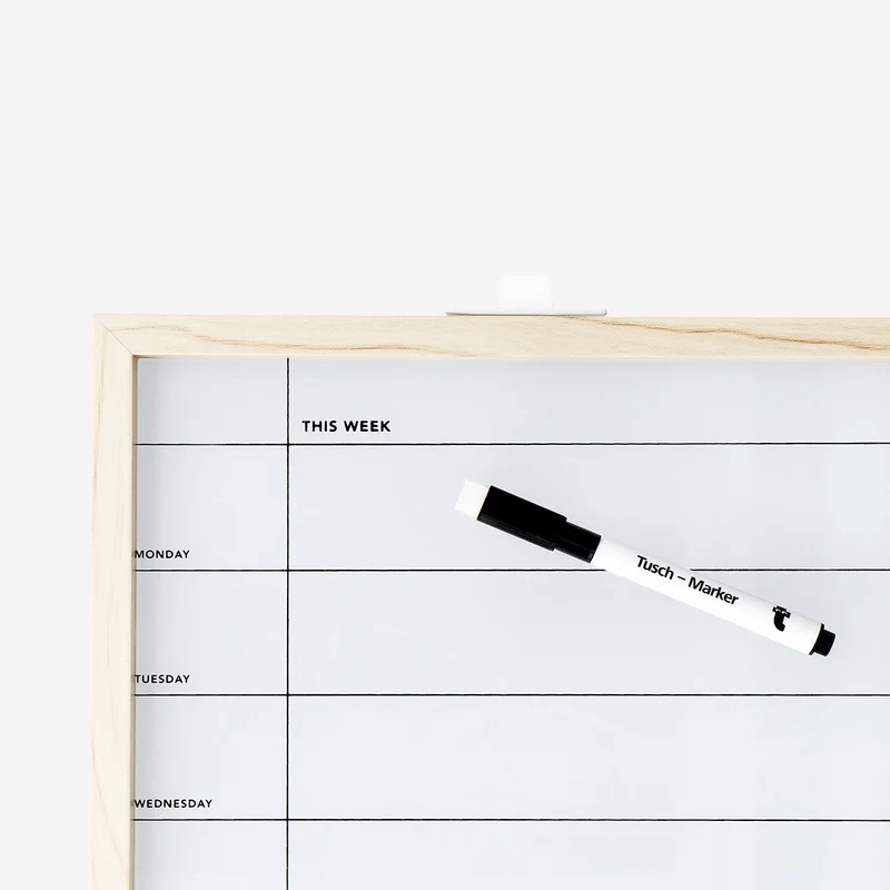 Weekly planner board with marker