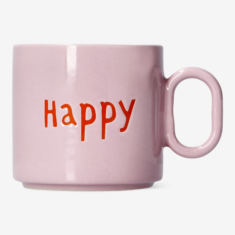 Designer Collection - Pink mug with text - 313 ml