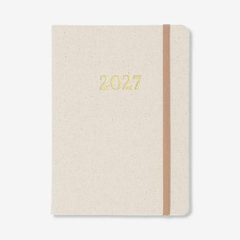 B6 fabric cover weekly diary 2027 - English