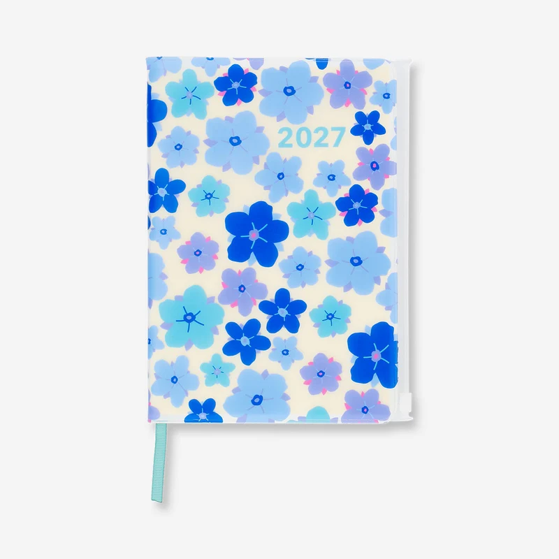 A5 blue florals daily diary 2027 - English