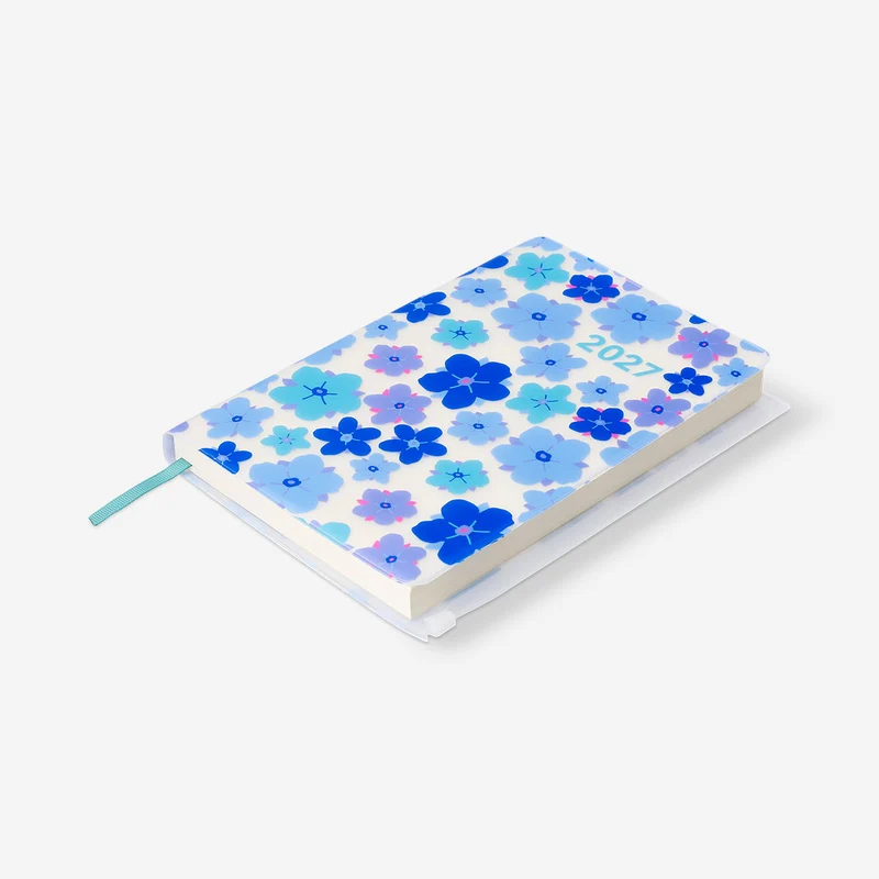 A5 blue florals daily diary 2027 - English