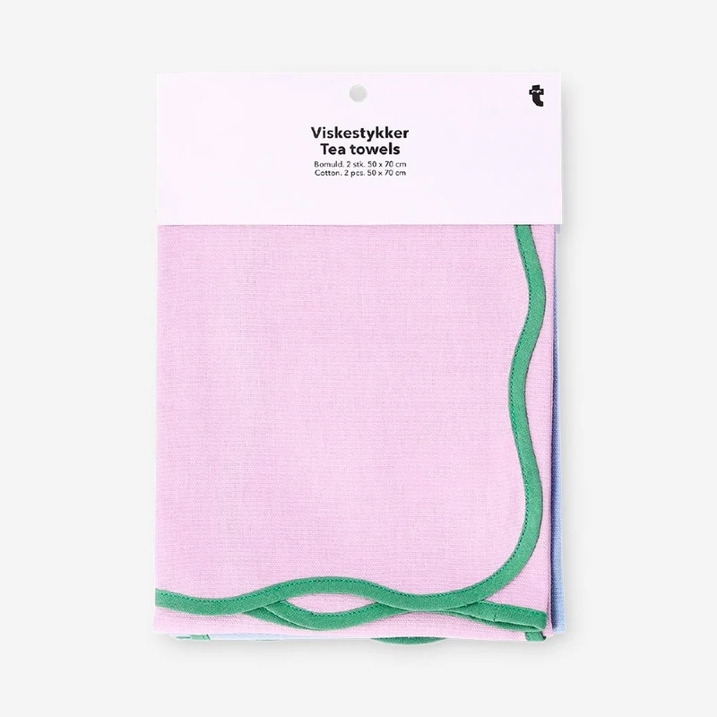 Set of tea towels with scalloped edges - 2 pcs