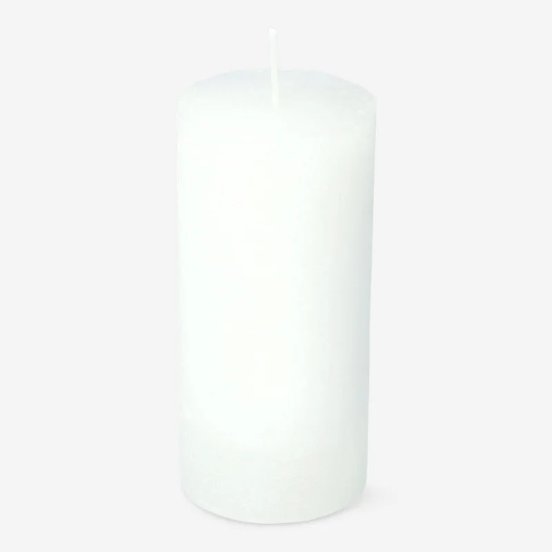 White Rustic Pillar Candle - 12 cm