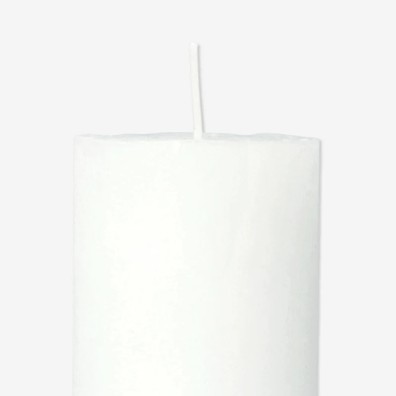 White Rustic Pillar Candle - 12 cm