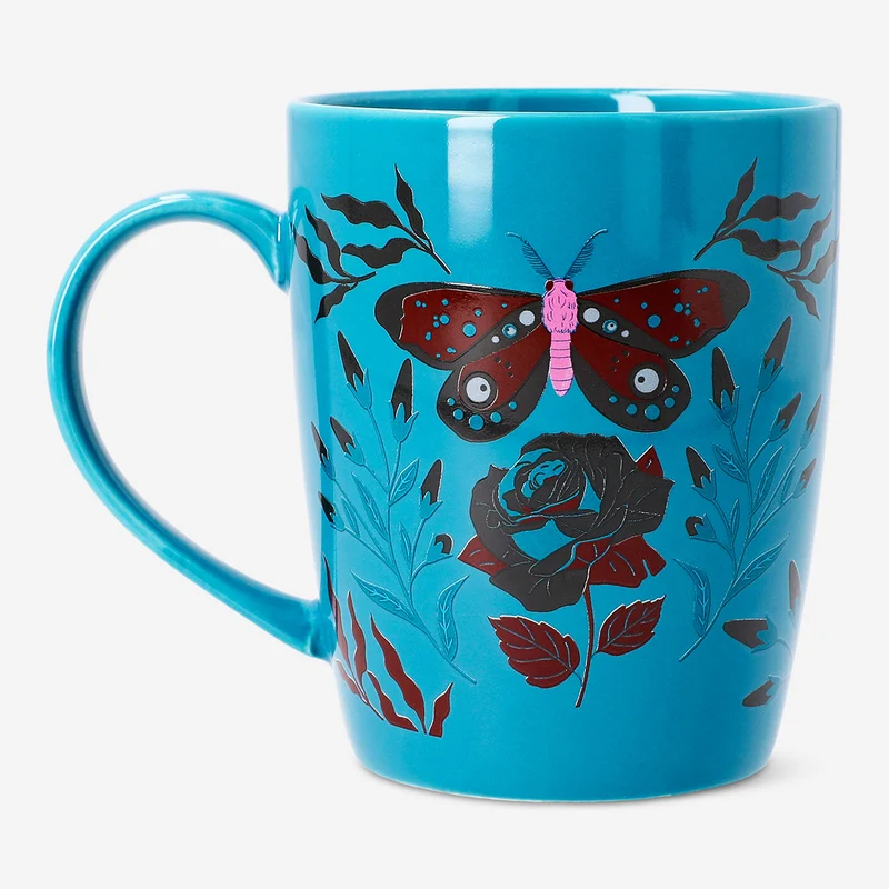 Mug with blue gothic print - 340 ml