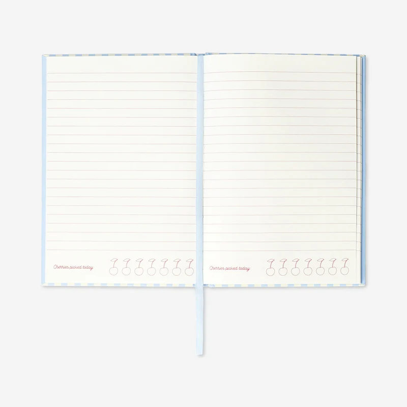 A5 lined notebook with cherry cover