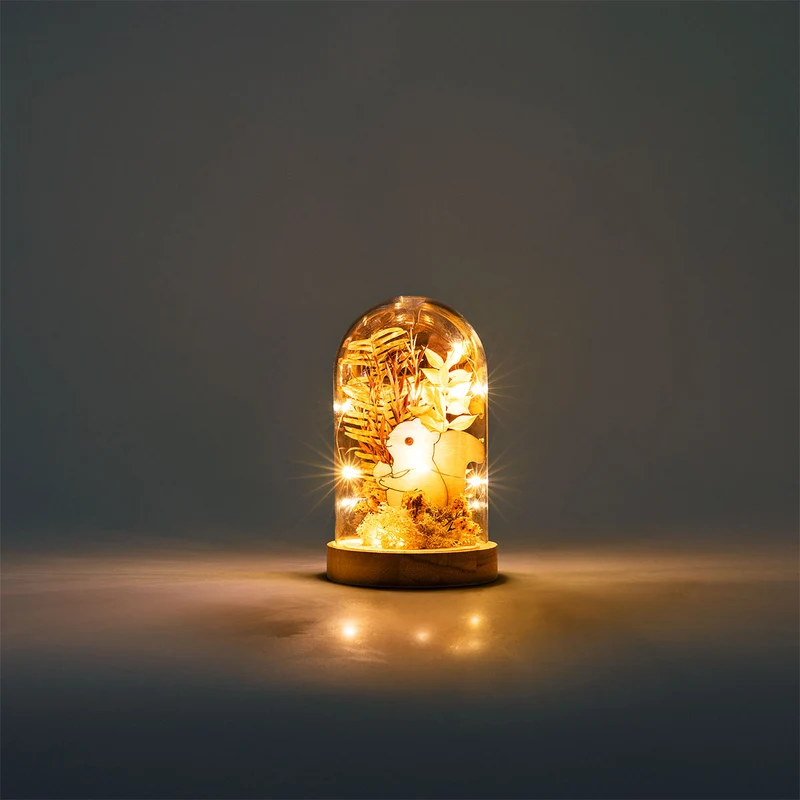Glowing autumn decoration in dome lamp - 15 cm