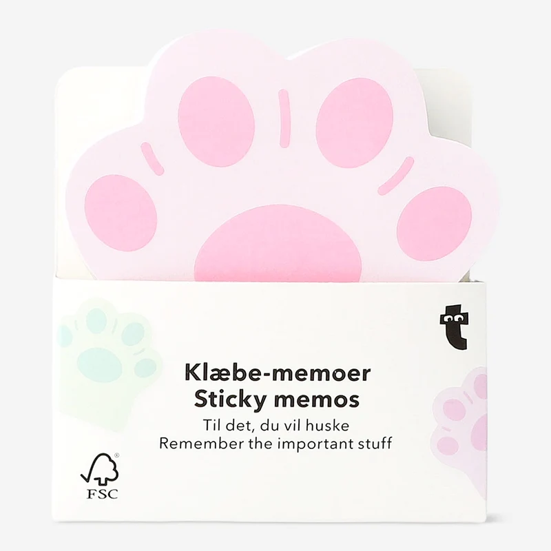 Sticky memos as paw