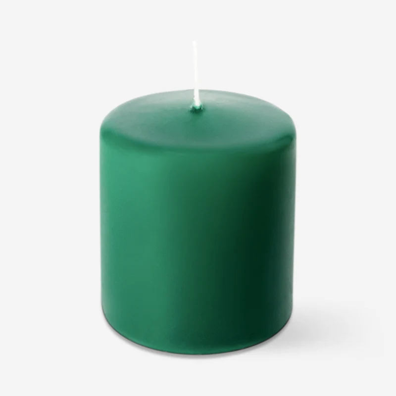 Green pillar candle - 8 cm