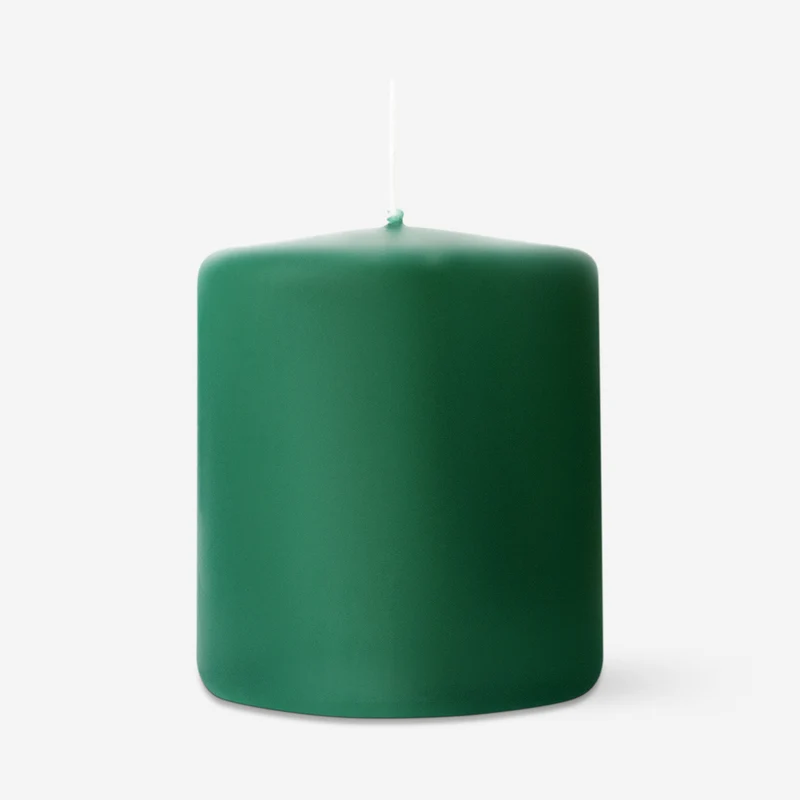 Green pillar candle - 8 cm