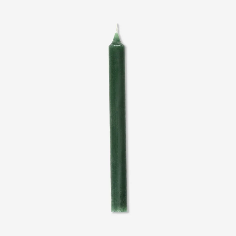 Green dinner candle - 24 cm