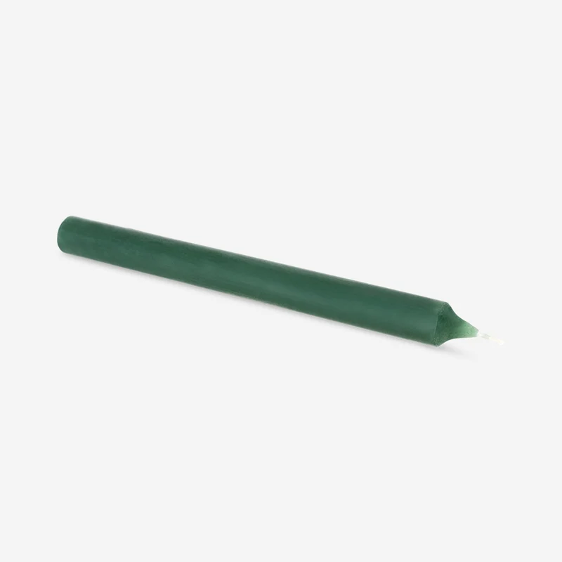 Green dinner candle - 24 cm