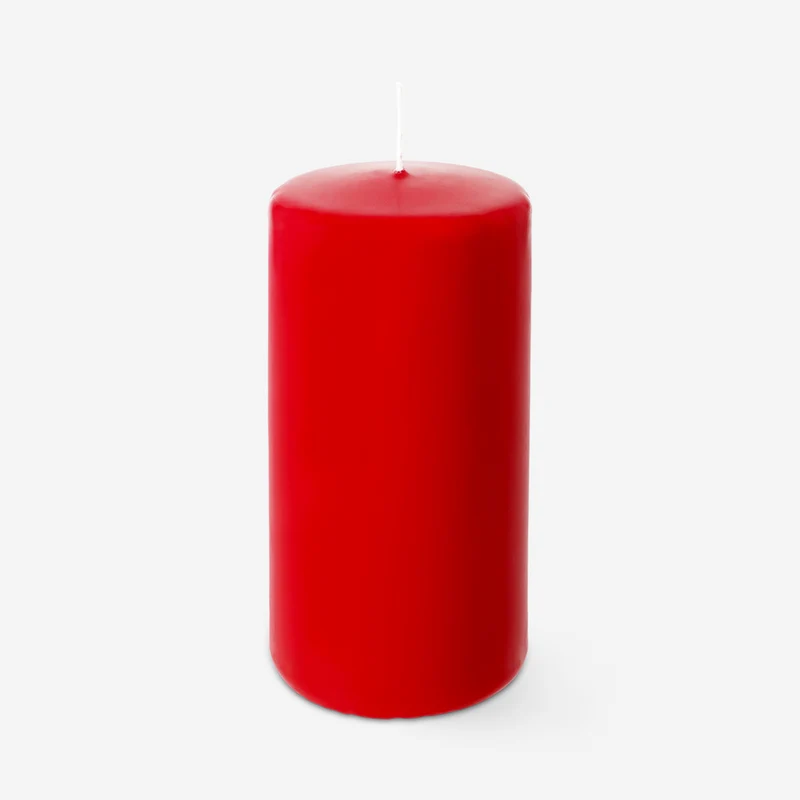 Red pillar candle - 14 cm