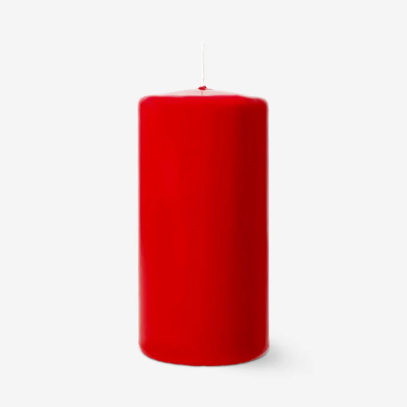 Red pillar candle - 14 cm