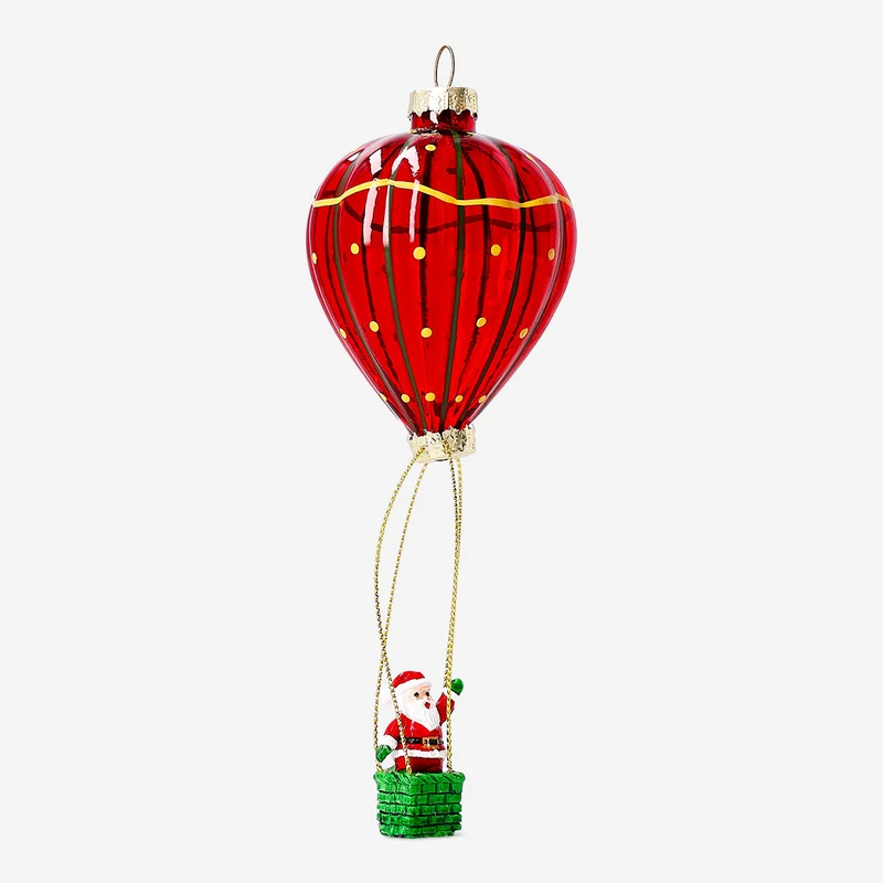 Bauble - Santa in hot air balloon