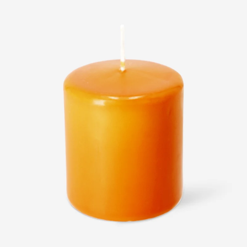 Orange pillar candle - 8 cm