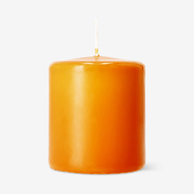 Orange pillar candle - 8 cm