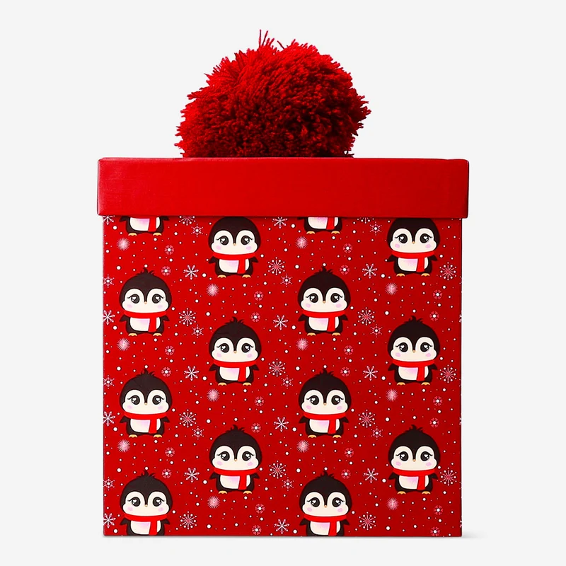 Gift box - Penguins and pom pom