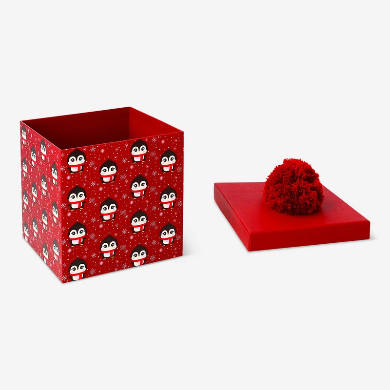 Gift box - Penguins and pom pom