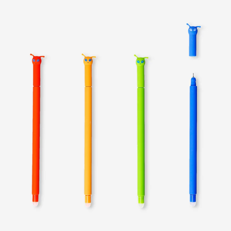 Erasable gel ink pens - Alien toppers - 4 pcs