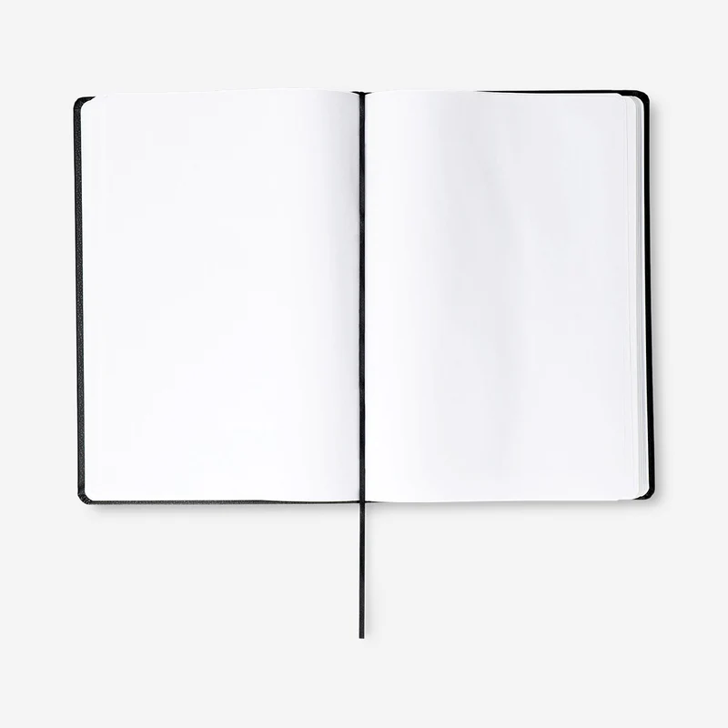A4 black notebook with rubber band
