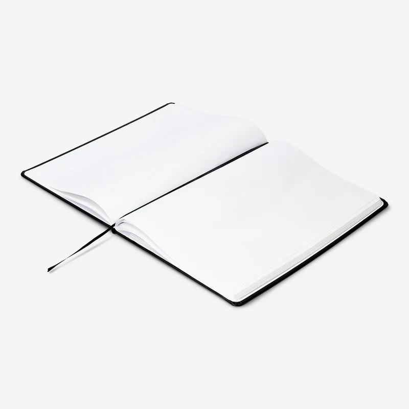 A4 black notebook with rubber band