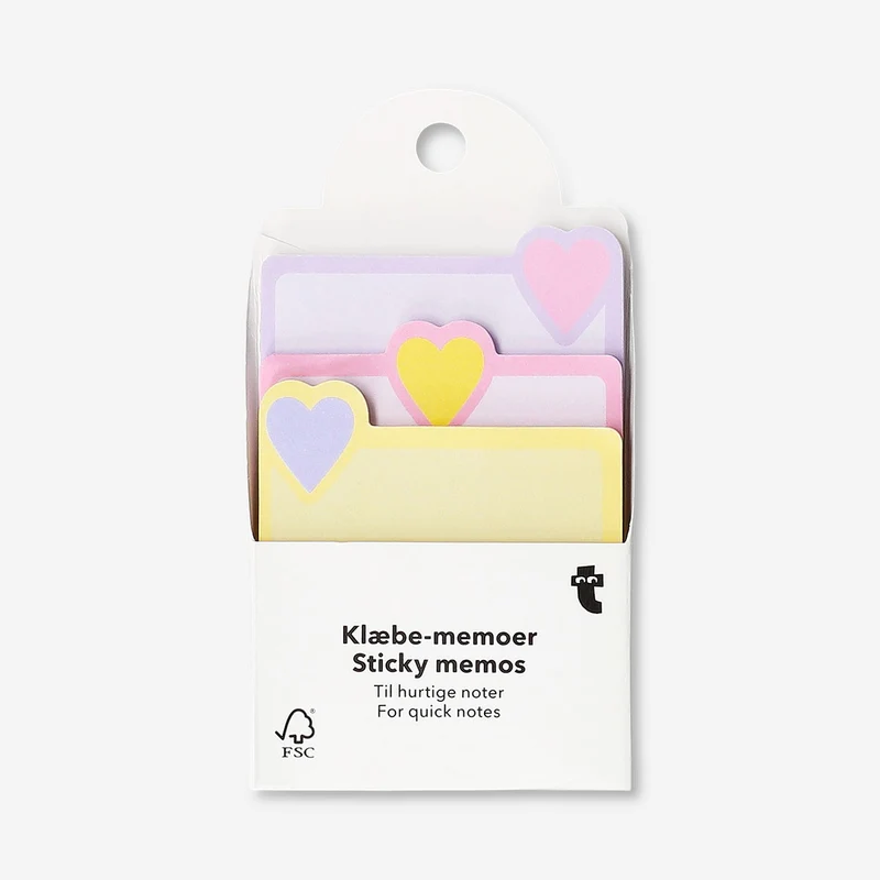 Sticky memos with hearts