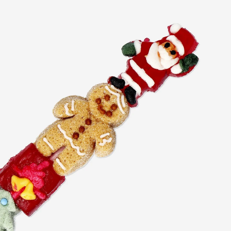 Christmas marshmallows and gummies on stick