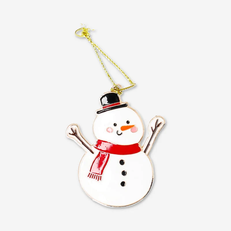 Hanging ornament - Snowman in metal