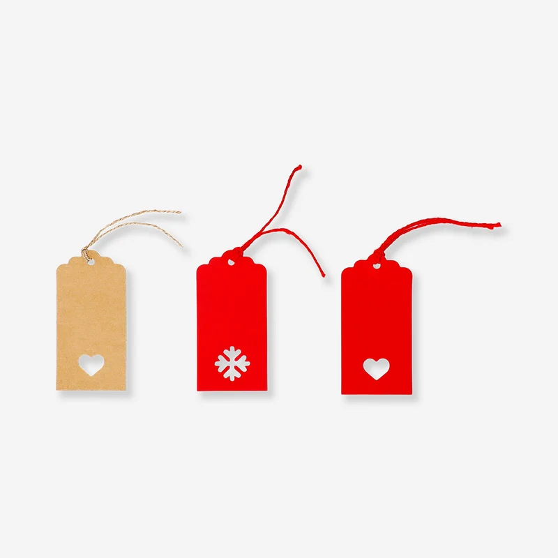 Manila gift tags with cut outs - 4 pcs