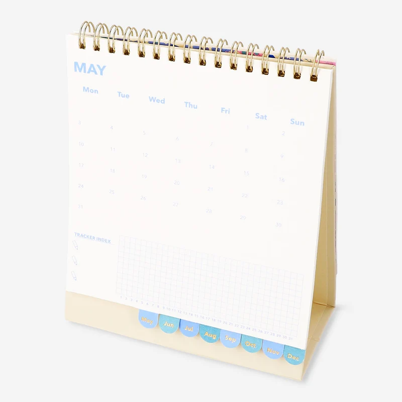 Monthly floral desk calendar 2027