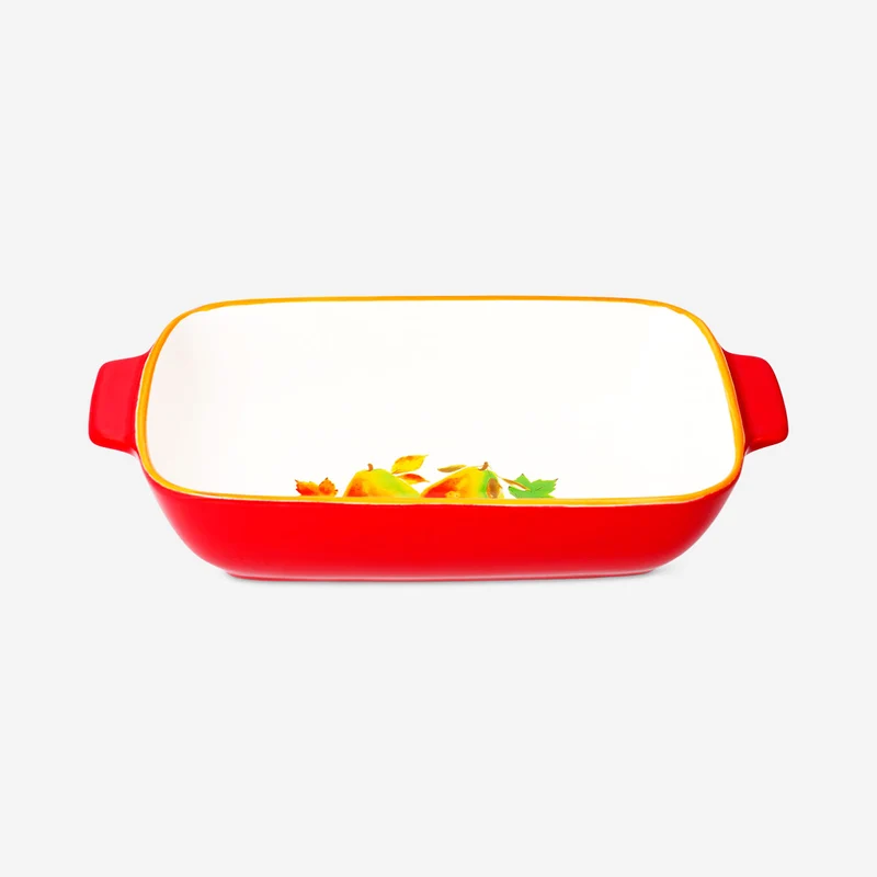 Ceramic oven dish with fall design - 28x16 cm
