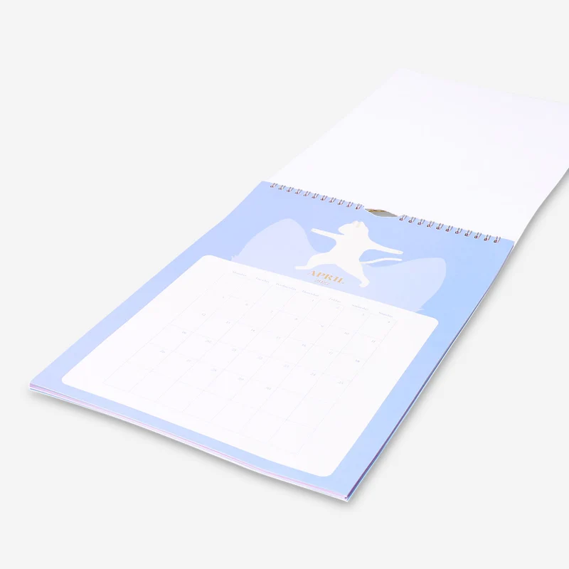 Yoga cat monthly calendar for hanging 2027