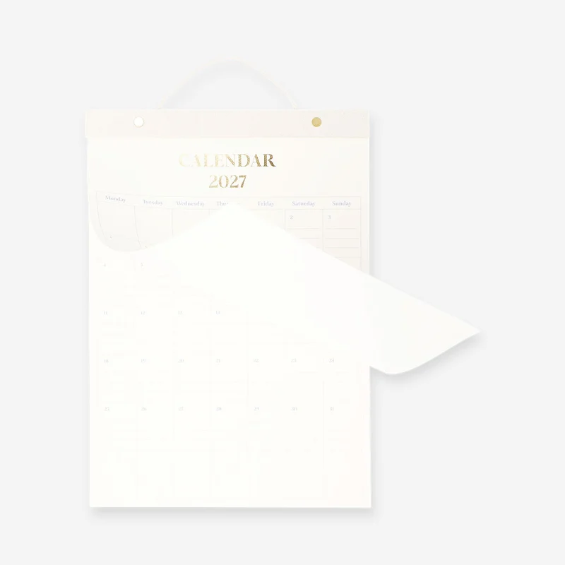 Monthly calendar for hanging 2027