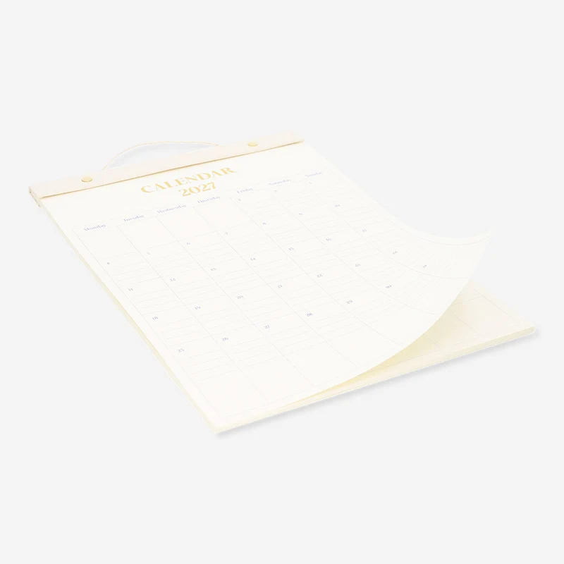 Monthly calendar for hanging 2027