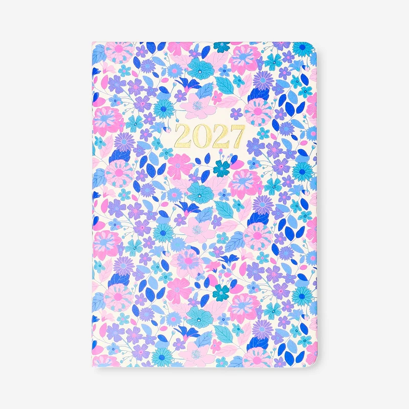 A5 floral daily diary 2027 - English
