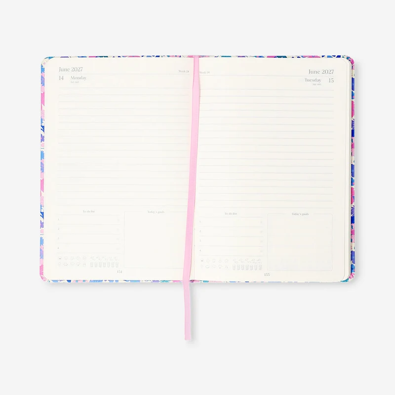 A5 floral daily diary 2027 - English