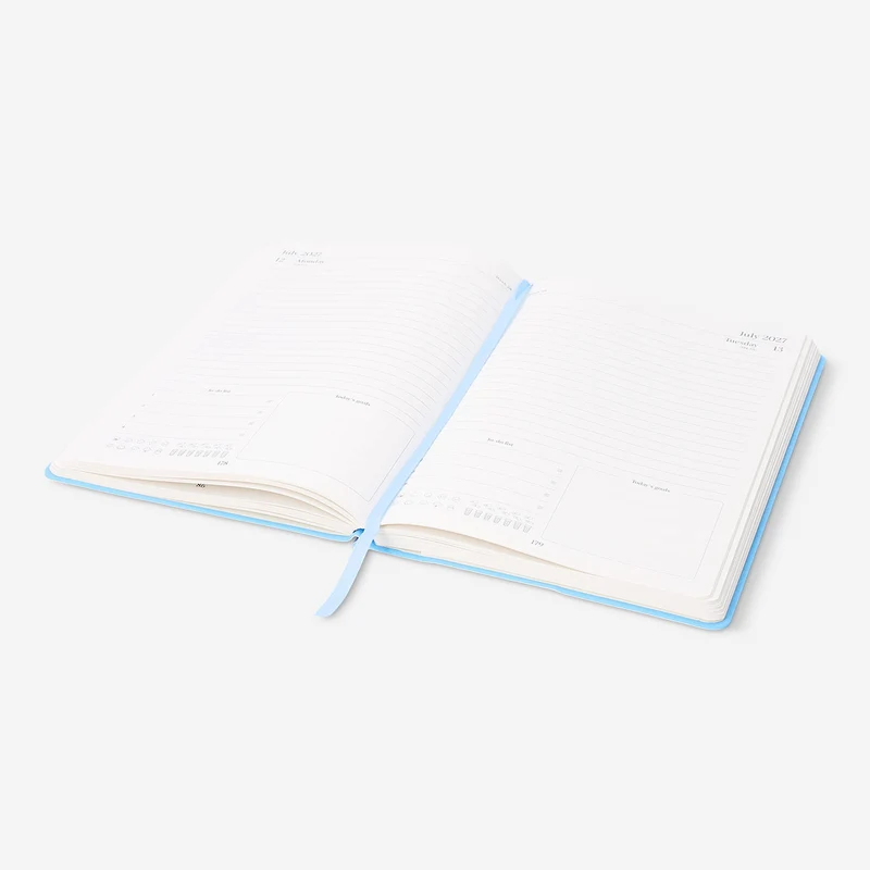 A5 blue daily diary 2027 - English