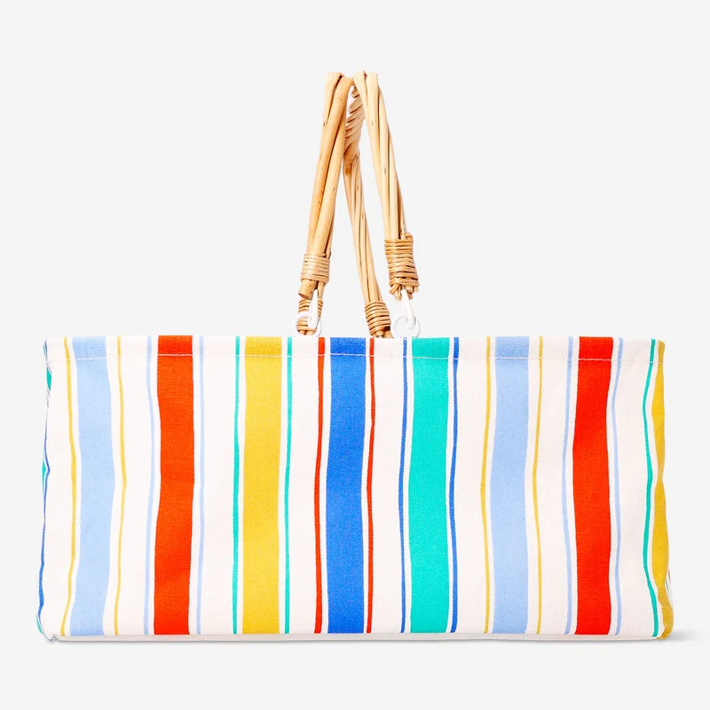 Striped fabric picnic basket - 28x39 cm