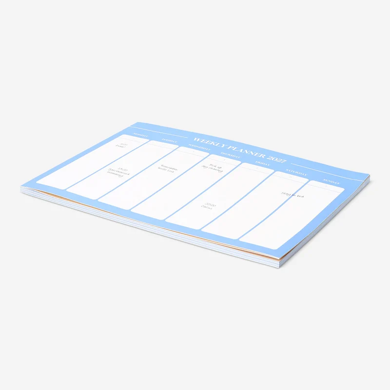 A4 blue weekly planner