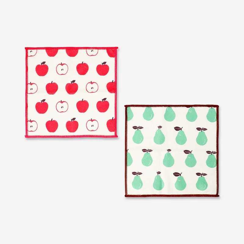 Kitchen cloths with fruit print - 2 pcs