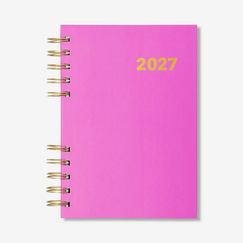 B6 pink daily diary 2027 - English