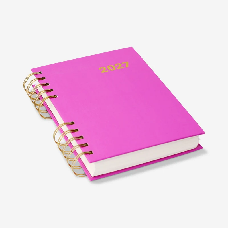 B6 pink daily diary 2027 - English