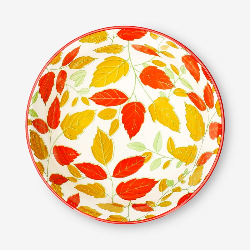 Bowl with leaf print - 14 cm