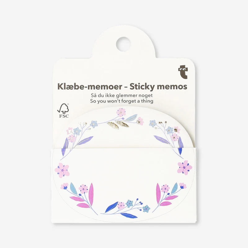 Floral sticky memos with gold detail