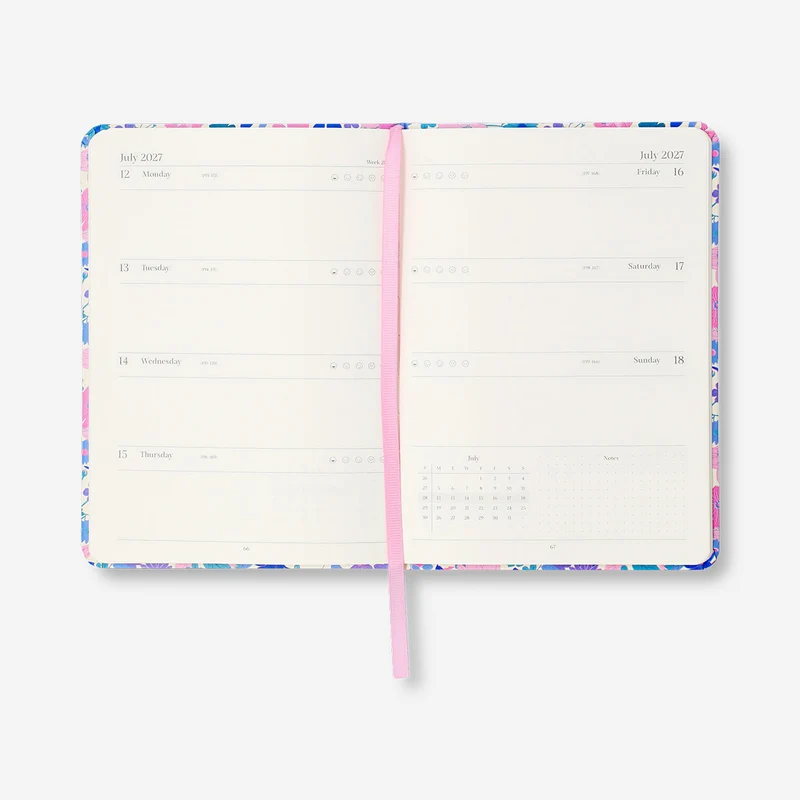 B6 floral weekly diary 2027 - English