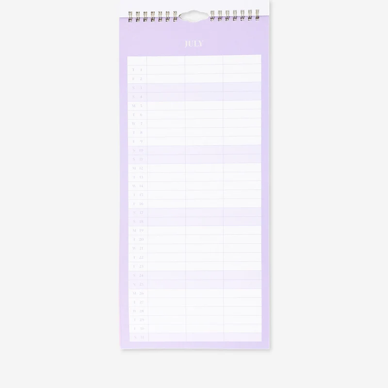 Blue monthly calendar for hanging 2027