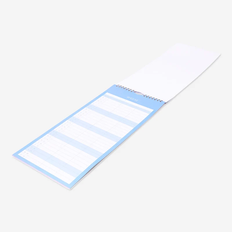 Blue monthly calendar for hanging 2027