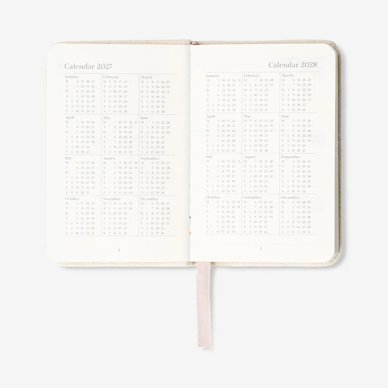 Fabric cover weekly diary 2027 - English